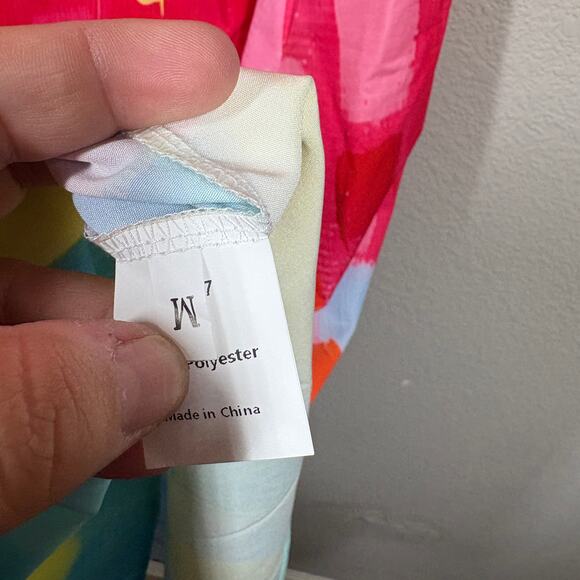 Uoozee Size Medium Flowy Sleeveless Maxi Dresses Contrast Color Printed V Neck - Picture 9 of 10